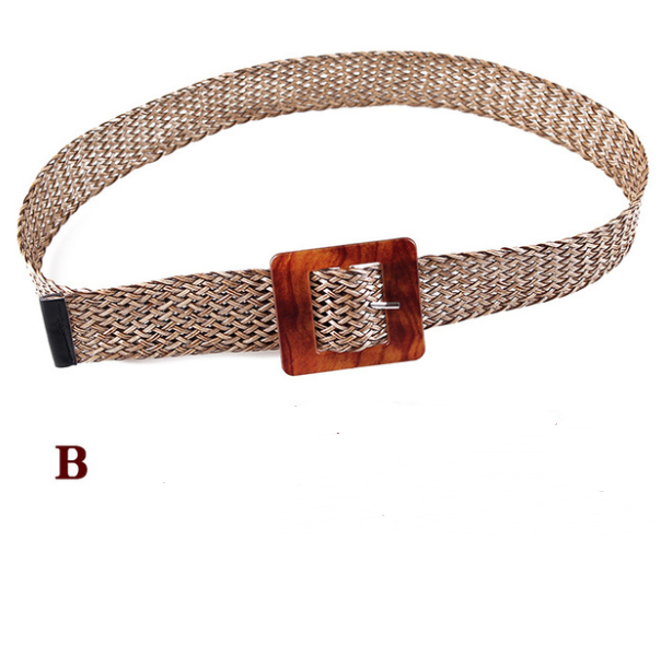 Women's Woven Hemp Belt with Decorative Design