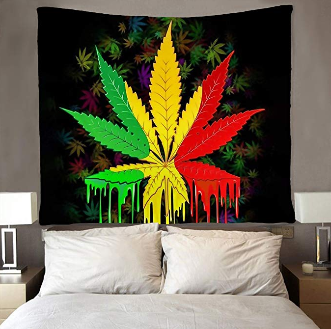 Tapestry with Regulus Hemp Leaf Design (Wall Hanging)
