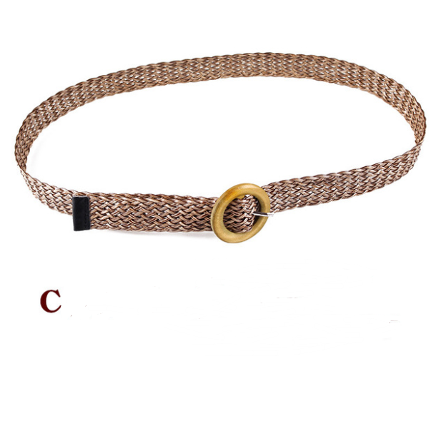 Women's Woven Hemp Belt with Decorative Design