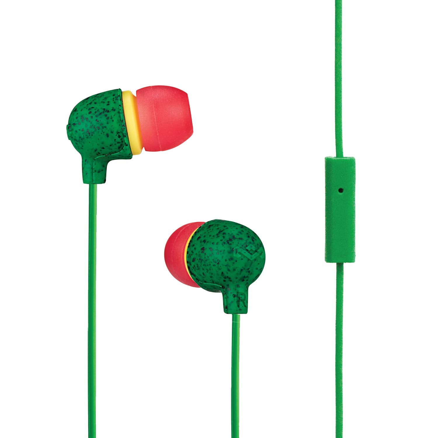 House of Marley Little Bird: Wired Earphones with Microphone Noise Isolating Design and Sustainable Materials Rasta