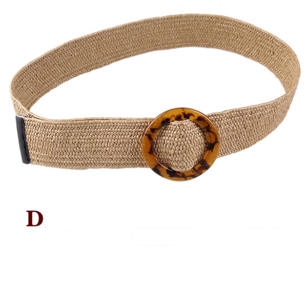 Women's Woven Hemp Belt with Decorative Design