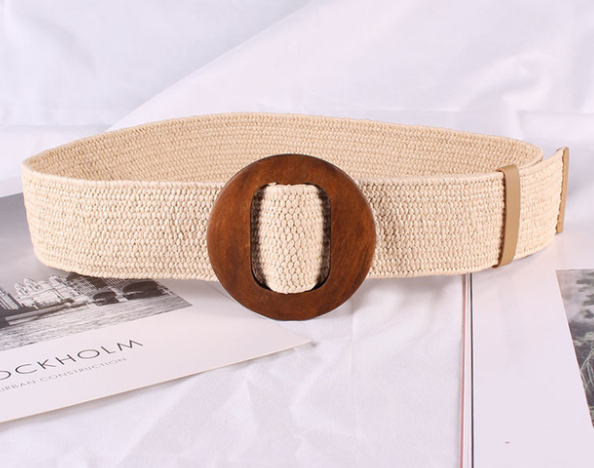 Women's Woven Hemp Belt with Decorative Design