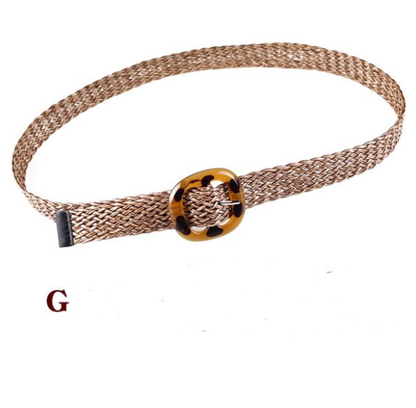 Women's Woven Hemp Belt with Decorative Design