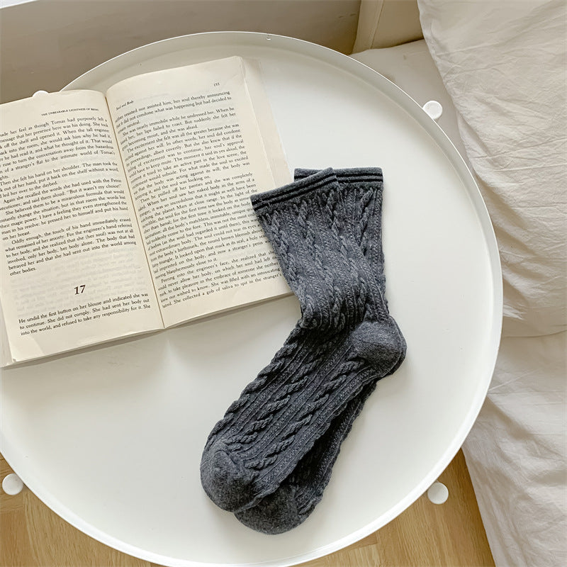 Fashionable Women's Sporty Hemp Pattern Socks for Leisure
