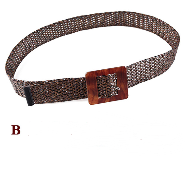 Women's Woven Hemp Belt with Decorative Design